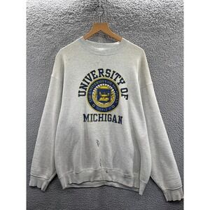 University of Michigan Wolverines Sweatshirt Mens XL Gray Crewneck